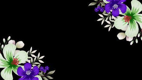 Sommerblumenblatt-Rahmenschleifen-Animationsvideo-Transparenter-Hintergrund-Mit-Alphakanal